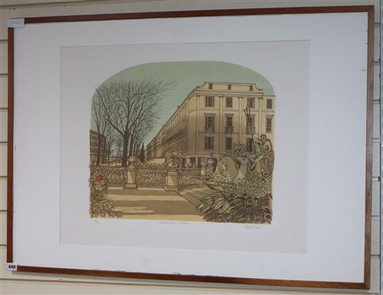 Robert Taverner, limited edition print, The Neptune Statue, Cheltenham, signed in pencil, 58 x 70cm